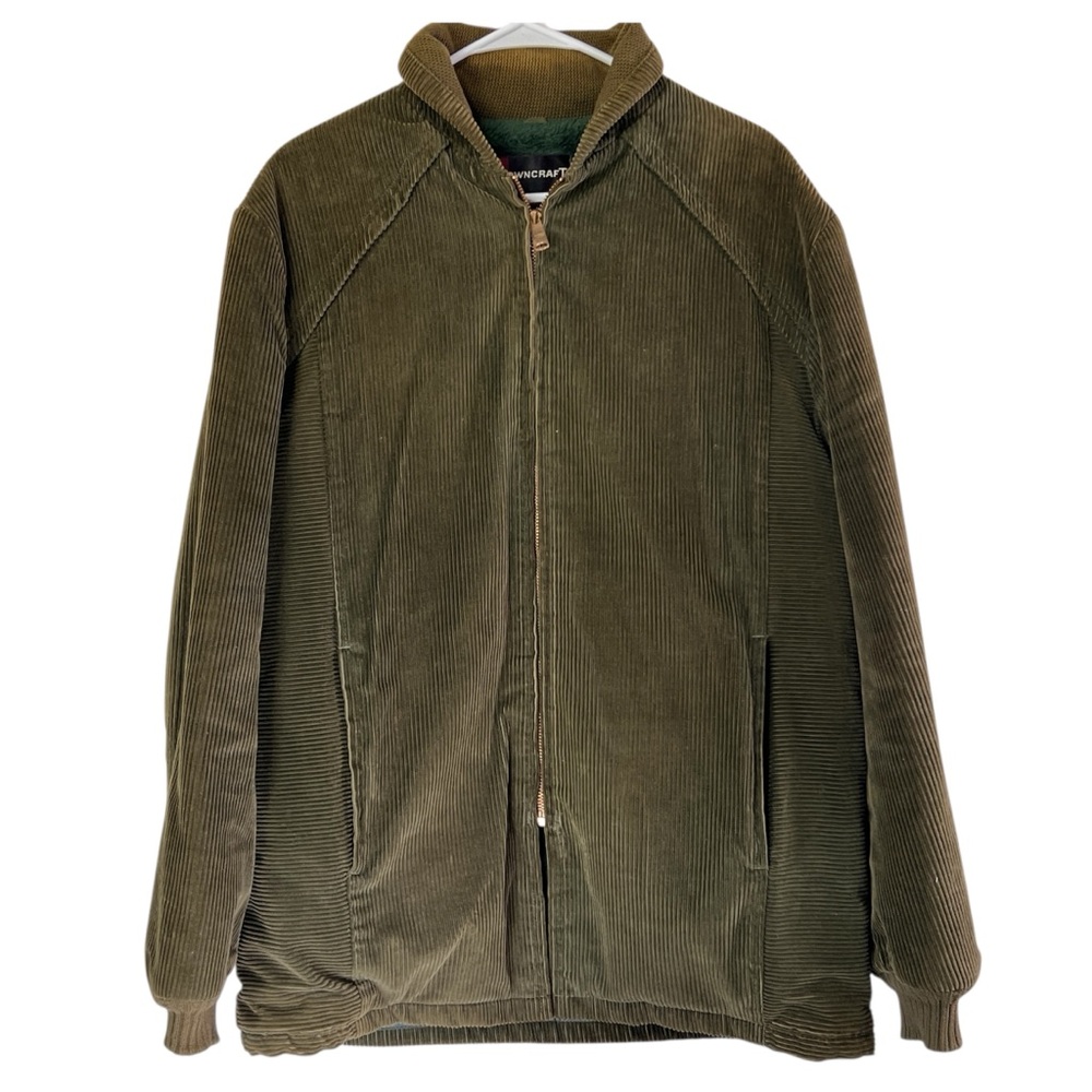 Vintage 70’s Towncraft Olive Green Corduroy Sherpa and Quilter Lined Work Jacket